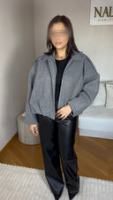VESTE À ZIP I GRISE