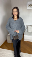 GILET CARDIGAN I GRIS