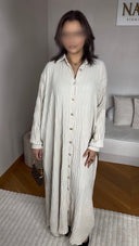 ROBE CHEMISE PLISSÉE I BEIGE