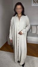 ROBE CHEMISE PLISSÉE I BEIGE