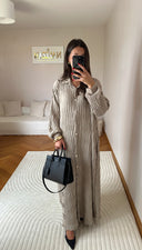 ROBE CHEMISE PLISSÉE TAUPE