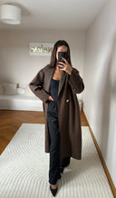 MANTEAU À BOUTONS MARRON