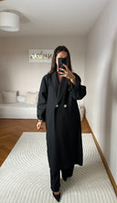 MANTEAU À BOUTONS NOIR