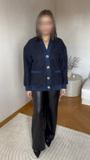 GILET CARDIGAN I BLEU MARINE