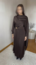 ROBE LONGUE MARRON AVEC VOILE