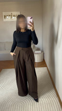 PANTALON LARGE MARRON