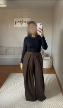 PANTALON LARGE MARRON