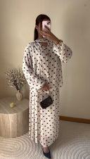 ENSEMBLE JUPE À POIS I BEIGE
