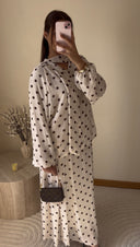 ENSEMBLE JUPE À POIS I BEIGE