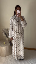 ENSEMBLE JUPE À POIS I BEIGE