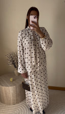 ENSEMBLE JUPE À POIS I BEIGE