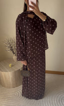 ENSEMBLE JUPE À POIS I MARRON