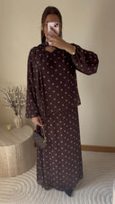 ENSEMBLE JUPE À POIS I MARRON