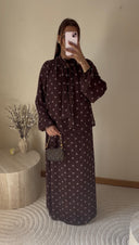 ENSEMBLE JUPE À POIS I MARRON
