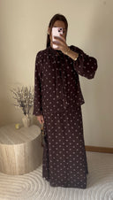 ENSEMBLE JUPE À POIS I MARRON