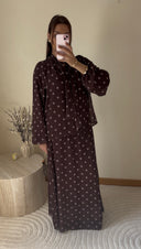 ENSEMBLE JUPE À POIS I MARRON