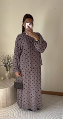 ENSEMBLE JUPE À POIS I TAUPE