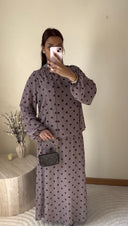 ENSEMBLE JUPE À POIS I TAUPE