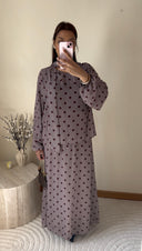 ENSEMBLE JUPE À POIS I TAUPE