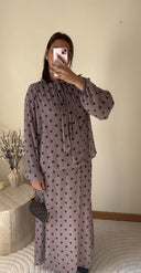 ENSEMBLE JUPE À POIS I TAUPE