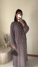 ENSEMBLE JUPE À POIS I TAUPE