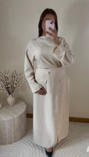ENSEMBLE JUPE CROISÉE I BEIGE