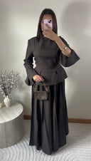 ENSEMBLE JUPE PLISSÉE I MARRON