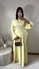 ENSEMBLE JUPE PLISÉE I JAUNE